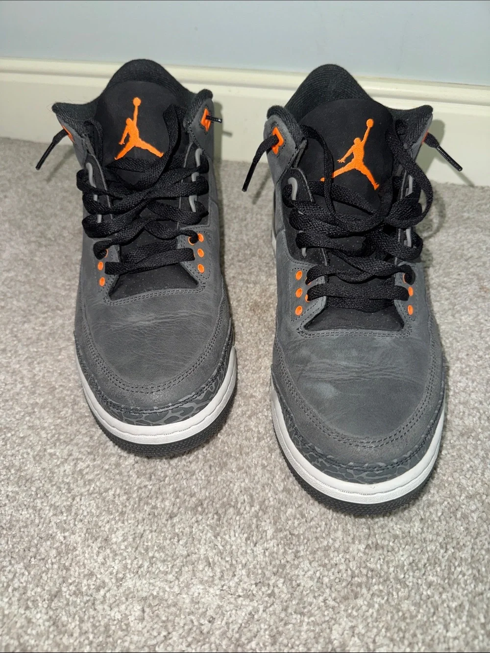 Jordan Black & Orange Retro-Style Basketball Sneakers